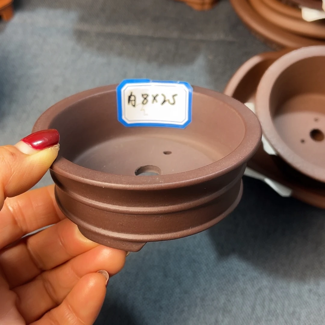 精选紫砂竹节小圆盆