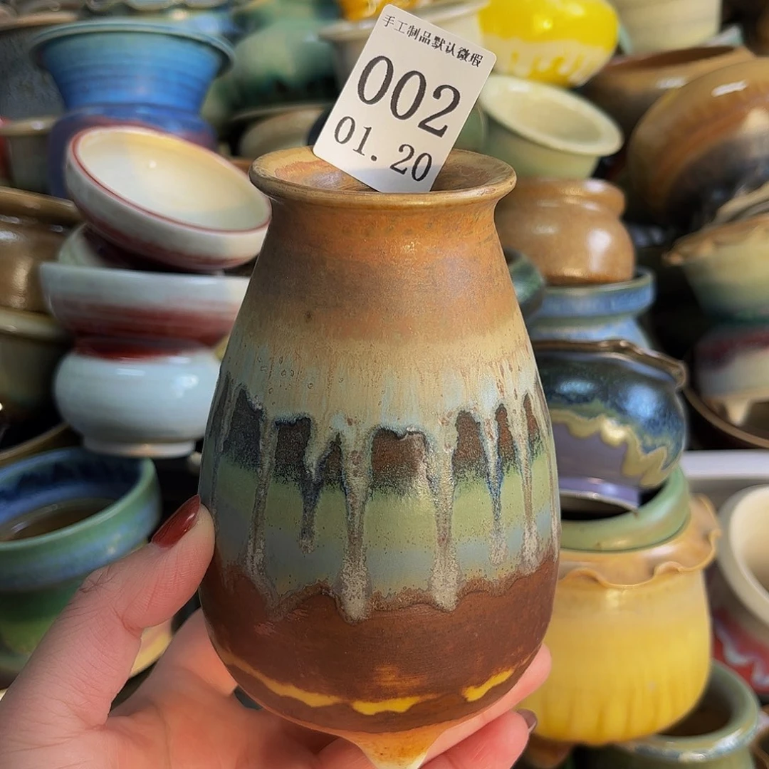 摆件景德镇陶瓷手工制作口4.5高13左右