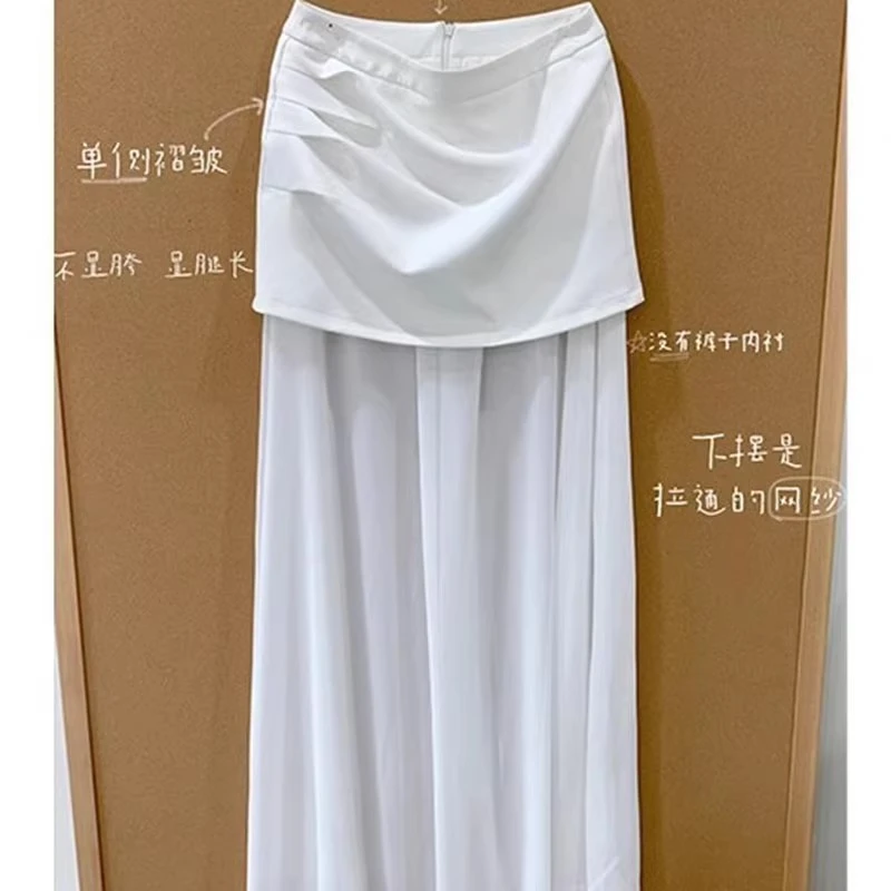 【清货】微胖百搭设计感小众拼接高腰包臀裙长款半身裙修身显瘦上衣