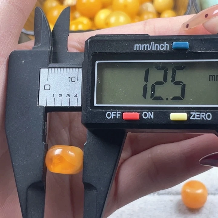 蜜蜡裸石未镶嵌微瑕妖花老型珠12mm