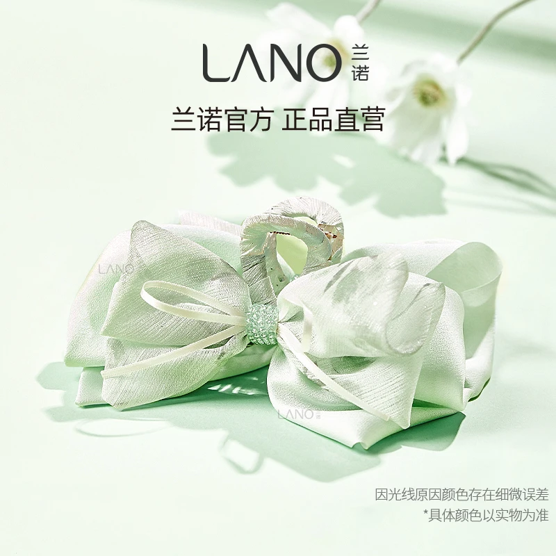 兰诺薄荷绿超闪包腰蝴蝶结发夹森系仙气清新淡雅大号后脑勺抓夹