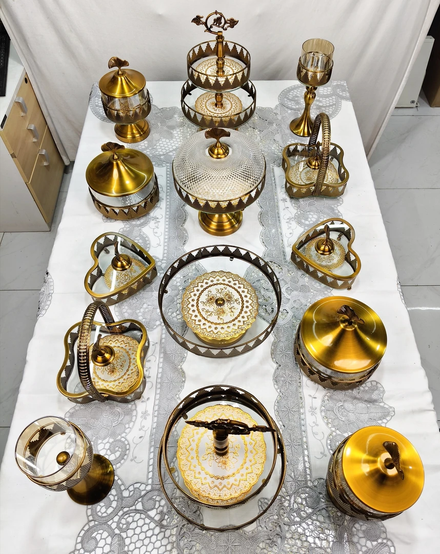 最新款14脚16头餐桌果盘【新疆包邮】铜色