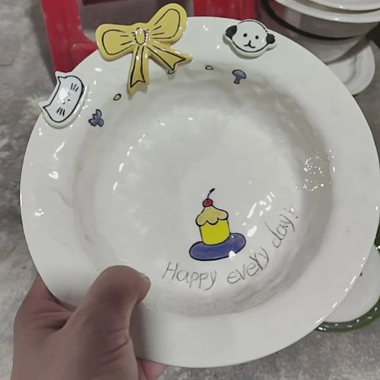 瑕疵陶瓷介意不拍7.5寸小破蝴蝶结