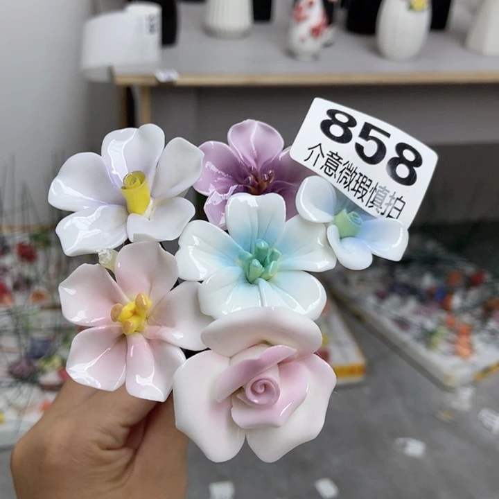 摆件手工制作陶瓷花