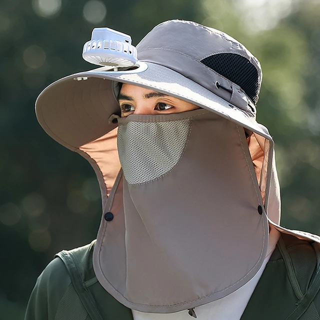 带电风扇的帽子成人工地太阳帽能户外防晒帽渔夫帽男款夏季遮阳帽
