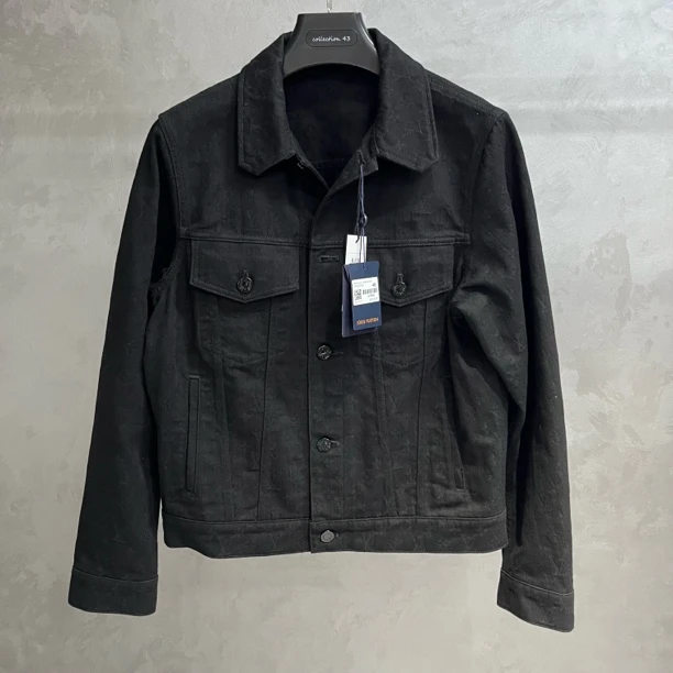 99新 LouisVuitton/路易威登 黑色纯色印花牛仔夹克/46/