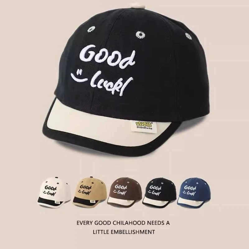 宝宝帽子春季刺绣鸭舌帽男女童夏季百搭遮阳帽幼儿户外短檐棒球帽