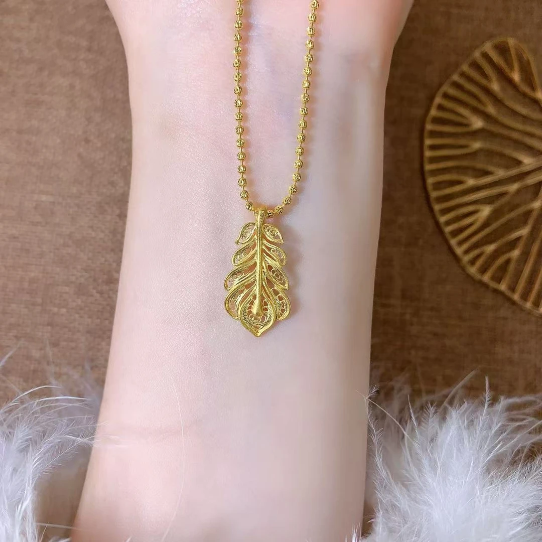 【伟新源】足金999 5G工艺 凤翎吊坠1.9克（不含链）