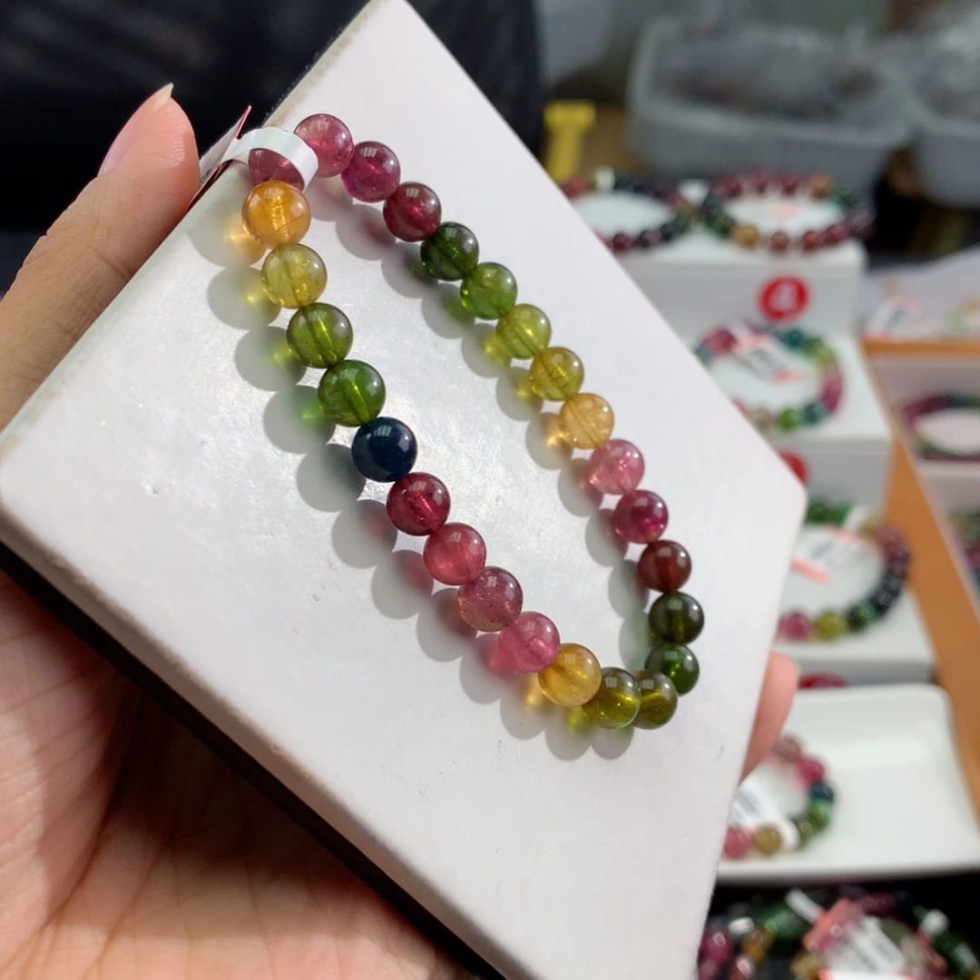 未镶嵌手链碧玺              7mm。