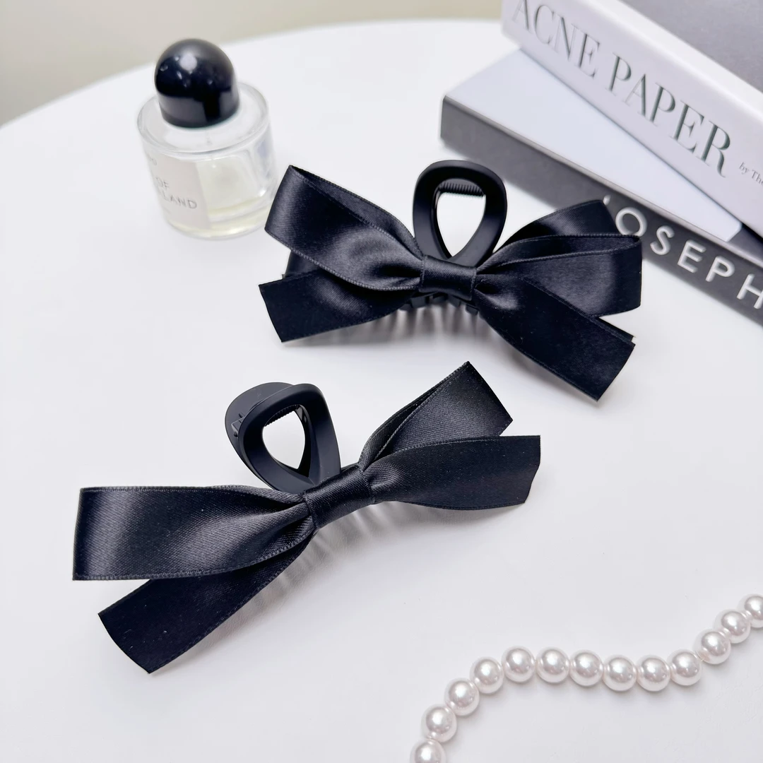 VAMER丝带蝴蝶结抓夹女法式简约高级感盘发发夹后脑勺鲨鱼夹