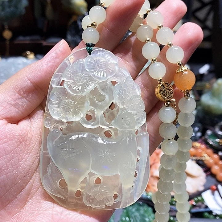 岫玉未镶嵌毛衣链