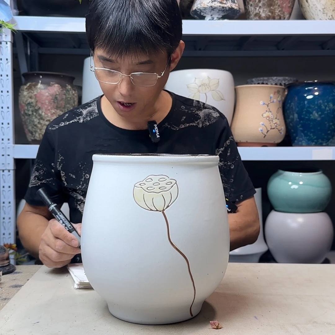 18@23 紫砂花盆尺寸 瑕疵