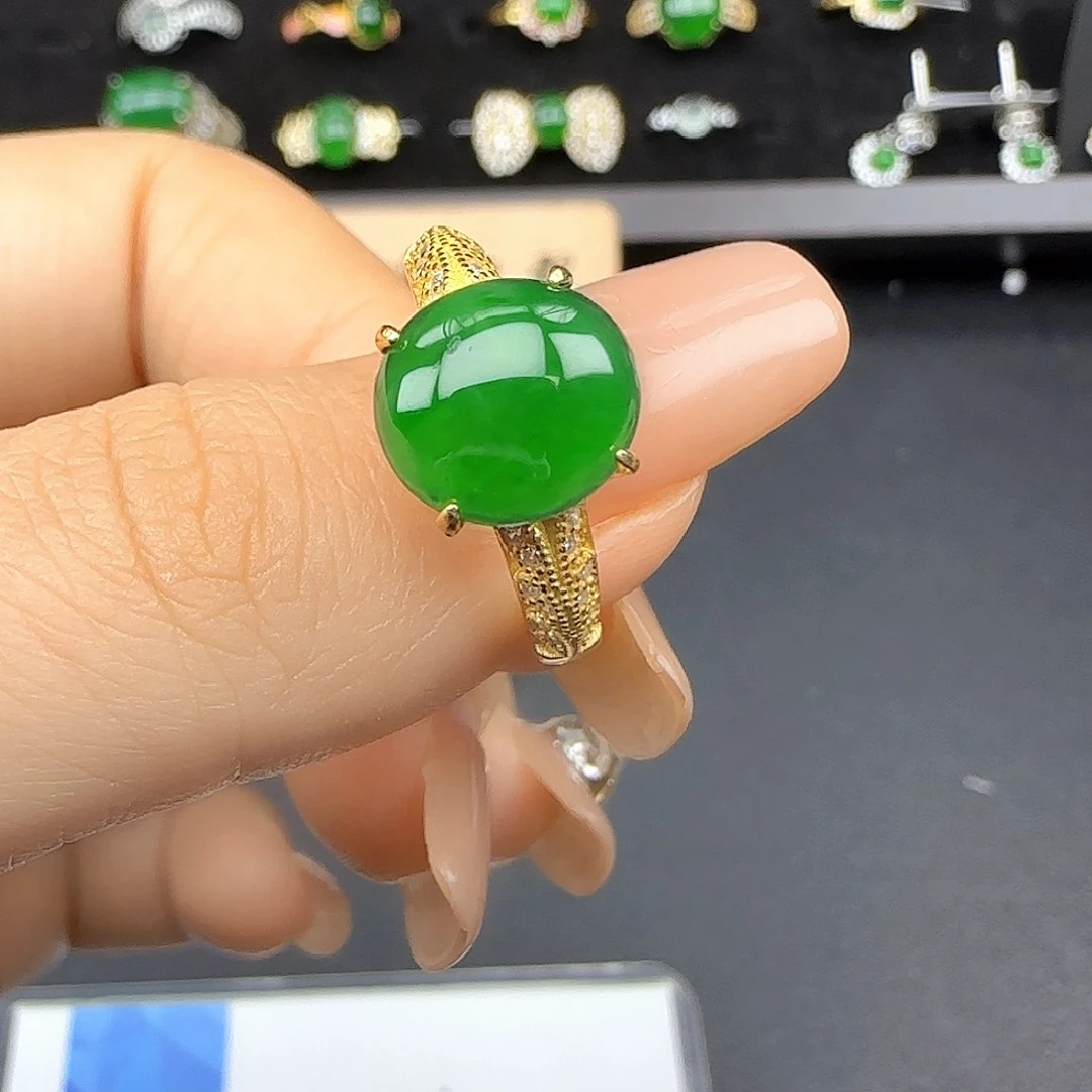 银S925镶嵌戒指翡翠
