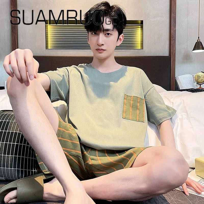 韩版薄款睡衣宽松夏季纯棉2025新款高级青少年文意家居服套装夏款