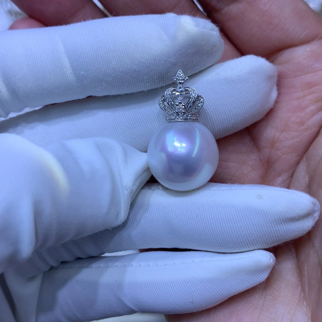 海水珍珠吊坠(不含链)18K金镶嵌澳白