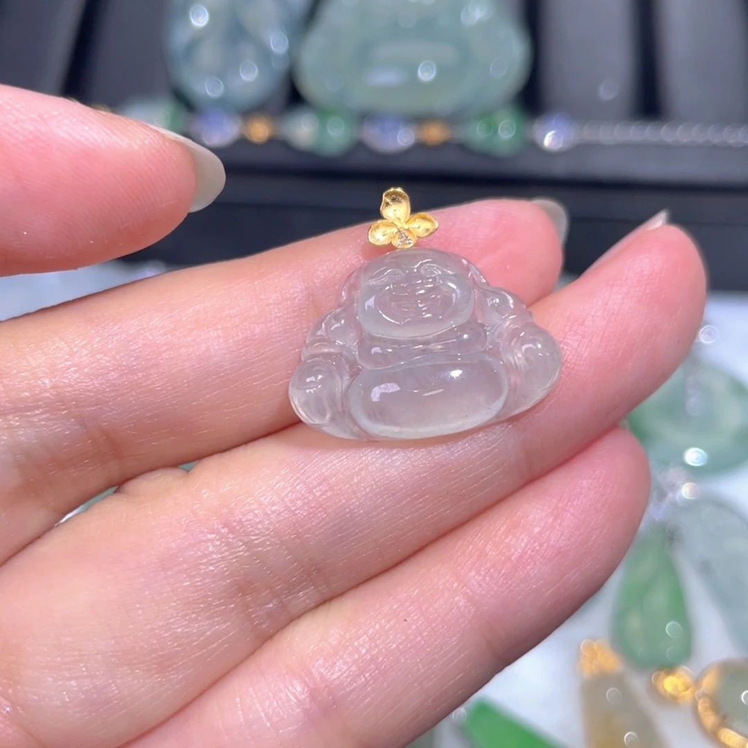 颈饰18K金镶嵌翡翠翡翠