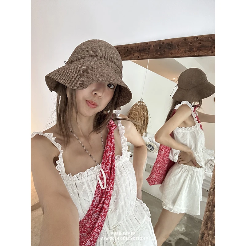 【清清！朴夏Pursummer】白色吊带背心女夏外穿小众无袖上衣D23002PR