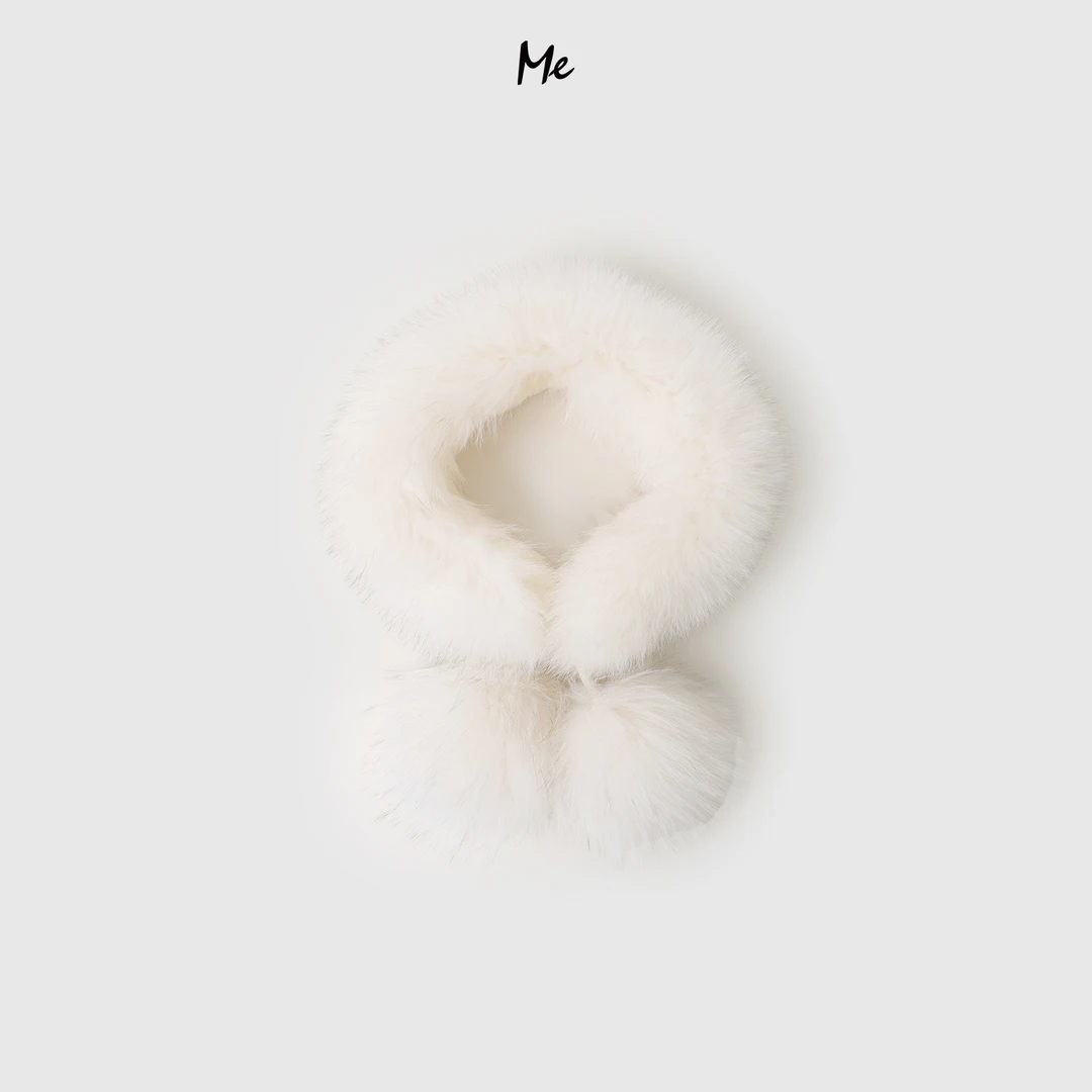 ME【雪球围巾】狐狸毛皮+兔毛皮时尚百搭保暖毛绒围脖MEQA4144