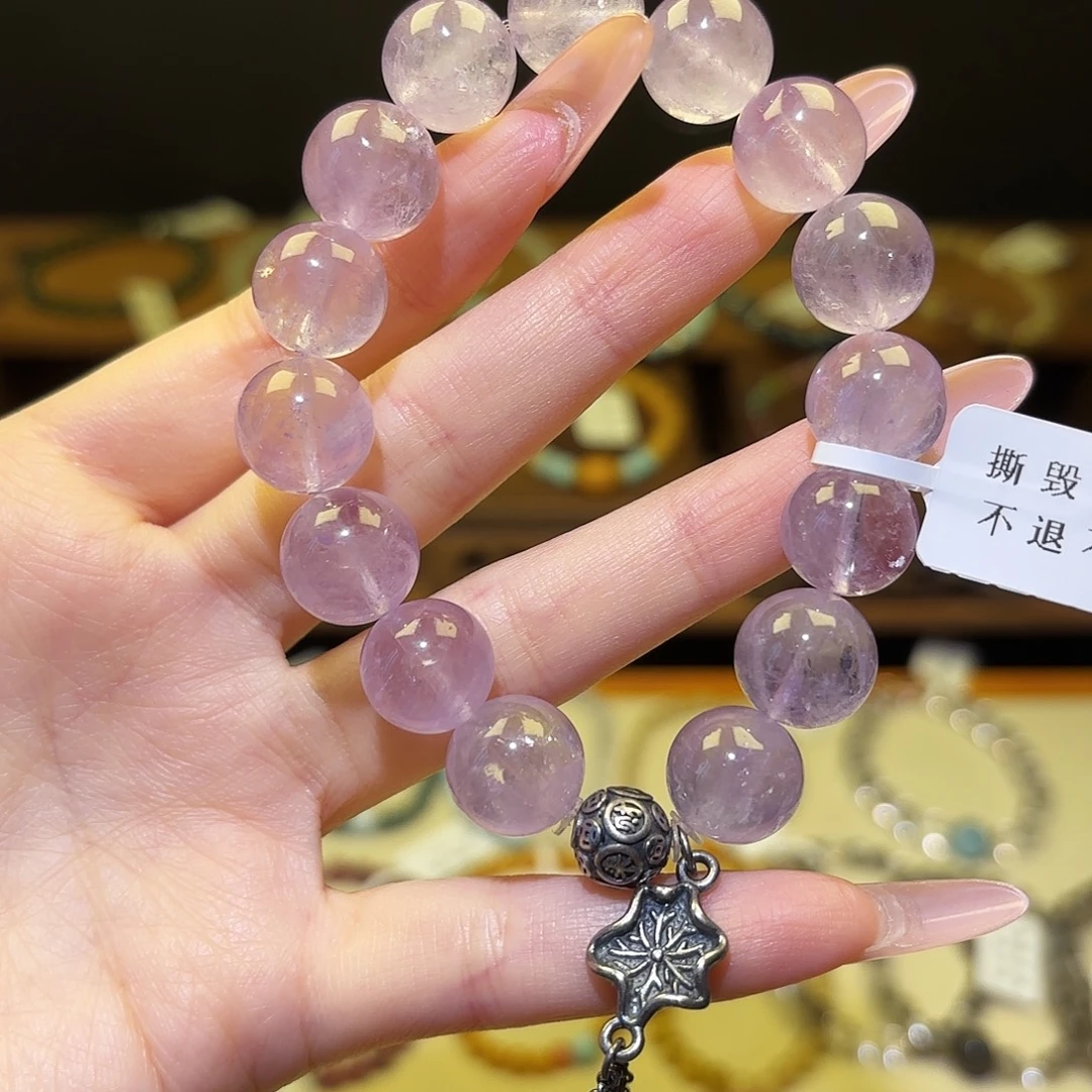 水晶银S925镶嵌手串紫1101