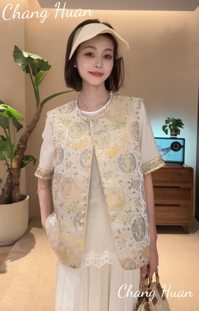 新中式国风重工提花马甲