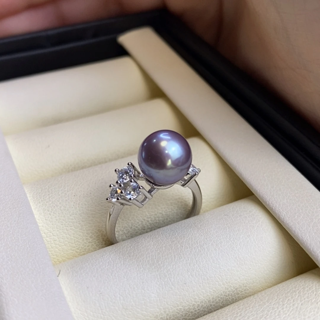 戒指银S925镶嵌淡水珍珠特价
