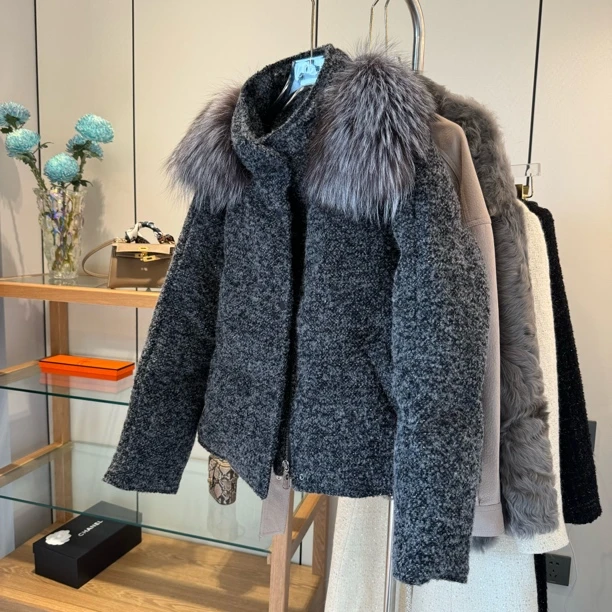 【狐毛鹅绒】25年秋冬新款鹅毛羽绒服狐毛领设计师款高级外套上衣