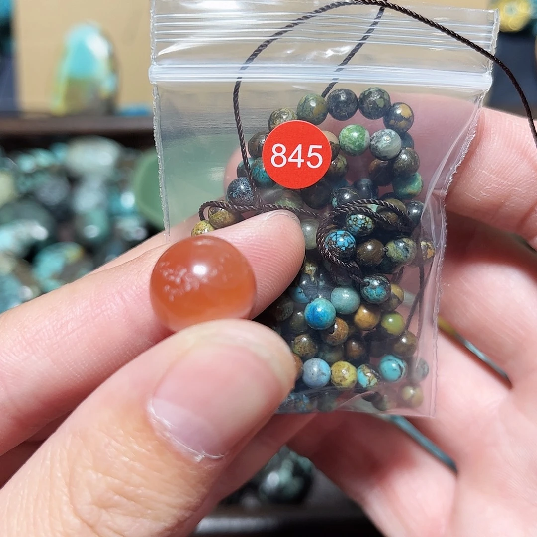 清***、玛瑙/玉髓未镶嵌圆珠桶珠老型手串！！