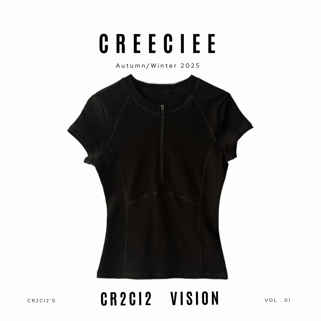 CREECIEE【纸片T】｜夏季半袖女款修身T恤