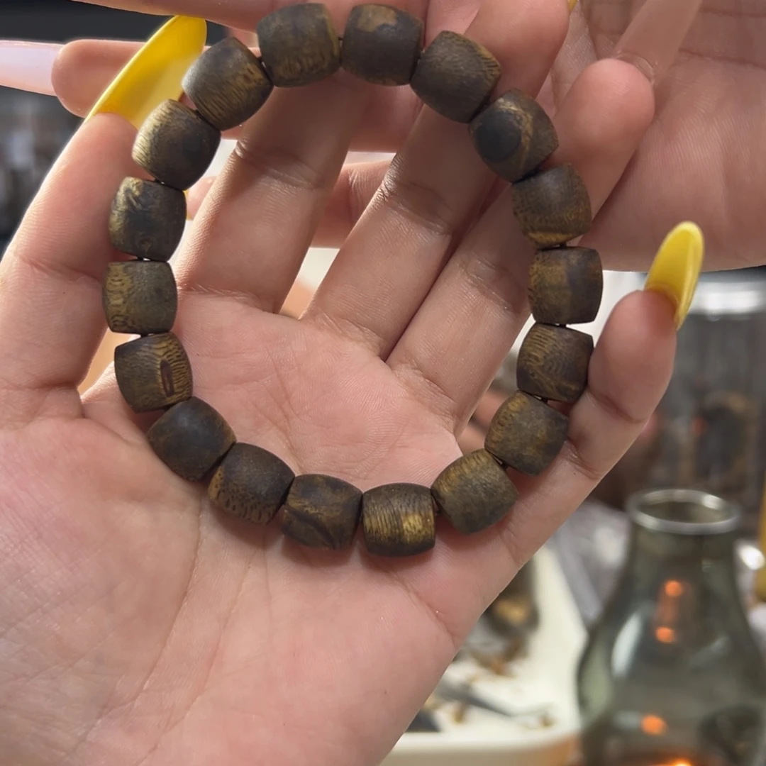 手串沉香奇楠沉香鼓珠单圈1.1mm多样性发一