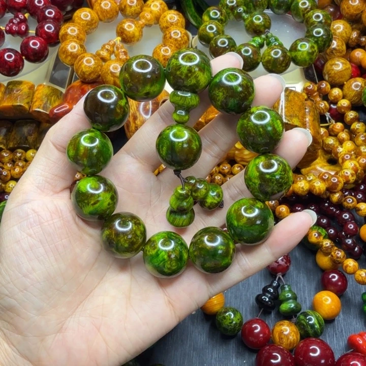 松木琥珀木文玩手串