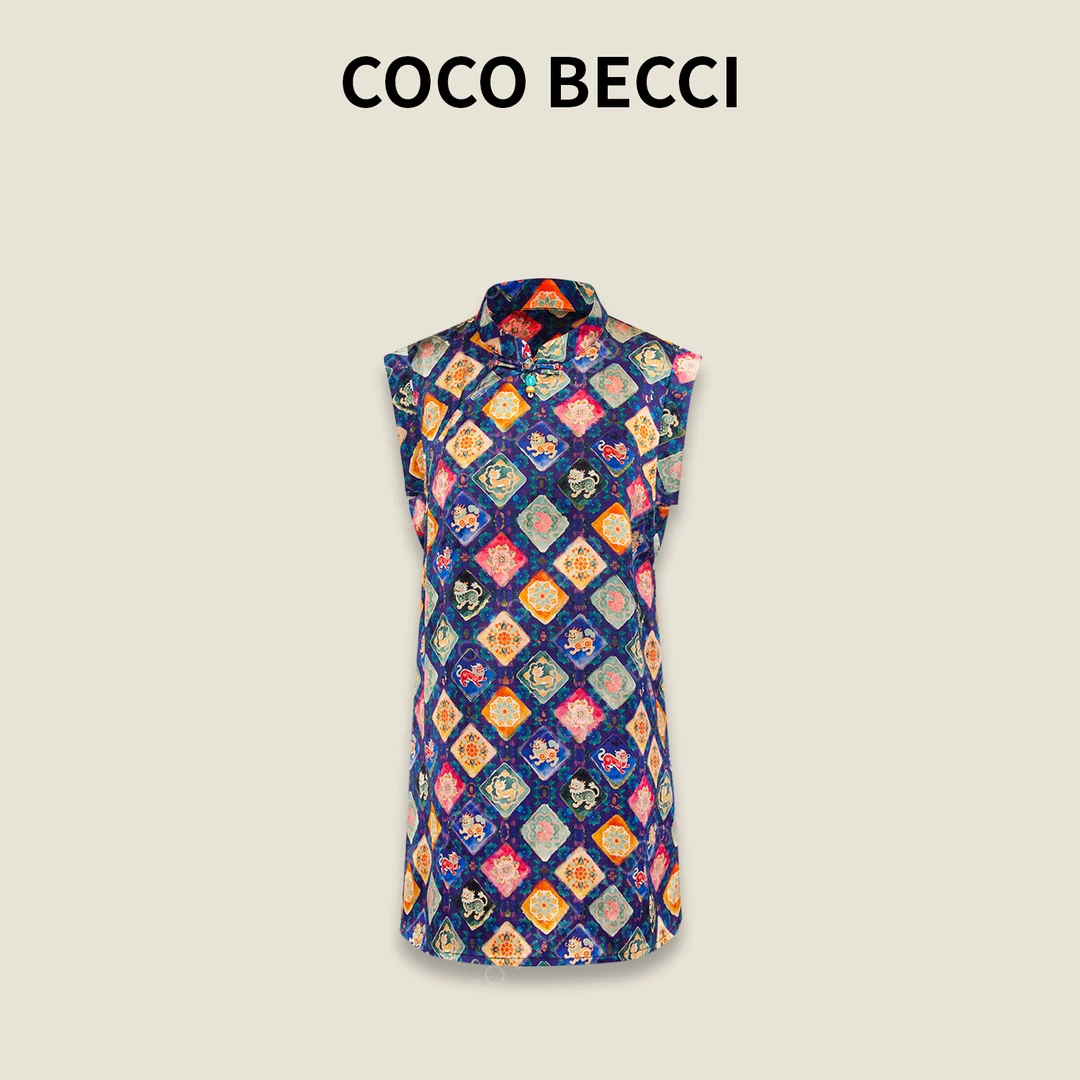 COCO BECCI【麒麟】100%人丝国风气质时尚显瘦上衣CFXYB312049