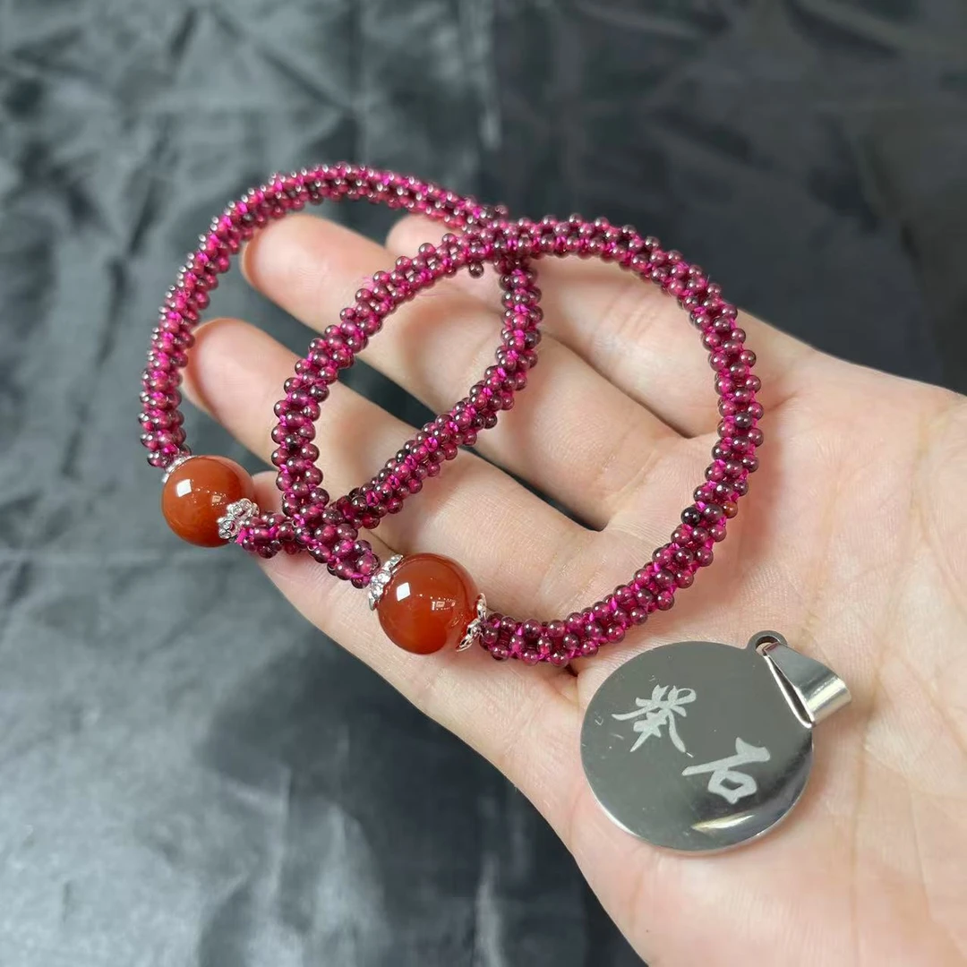 【举石饰品】X0123-5062-3石榴石手串（一件/多样性发/约2mm）F