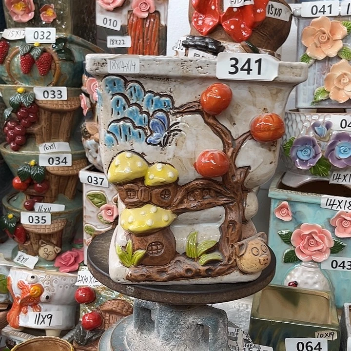 紫砂花盆粗陶材质多肉花盆