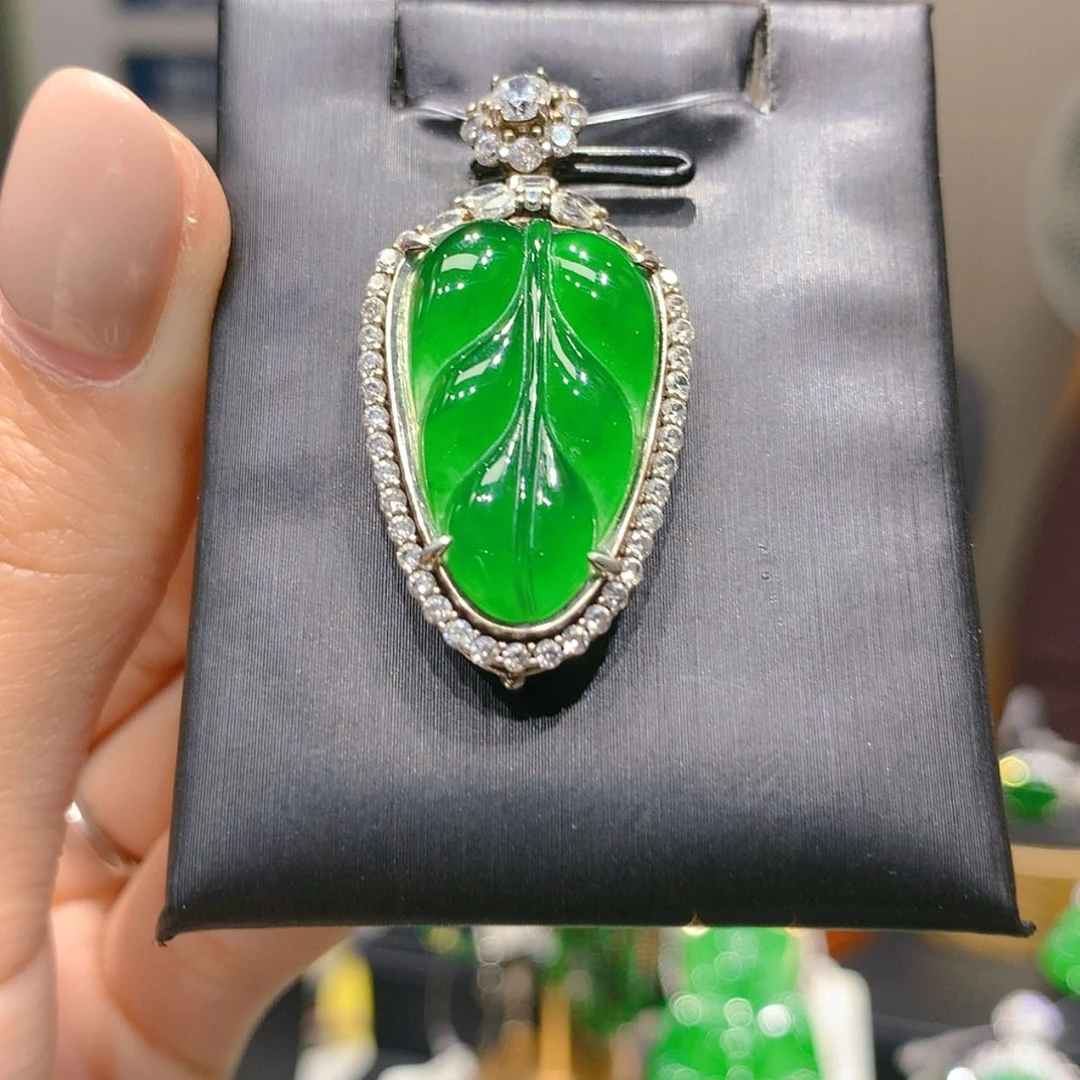 【闪购商品】颈饰银S925镶嵌翡翠5柒姐