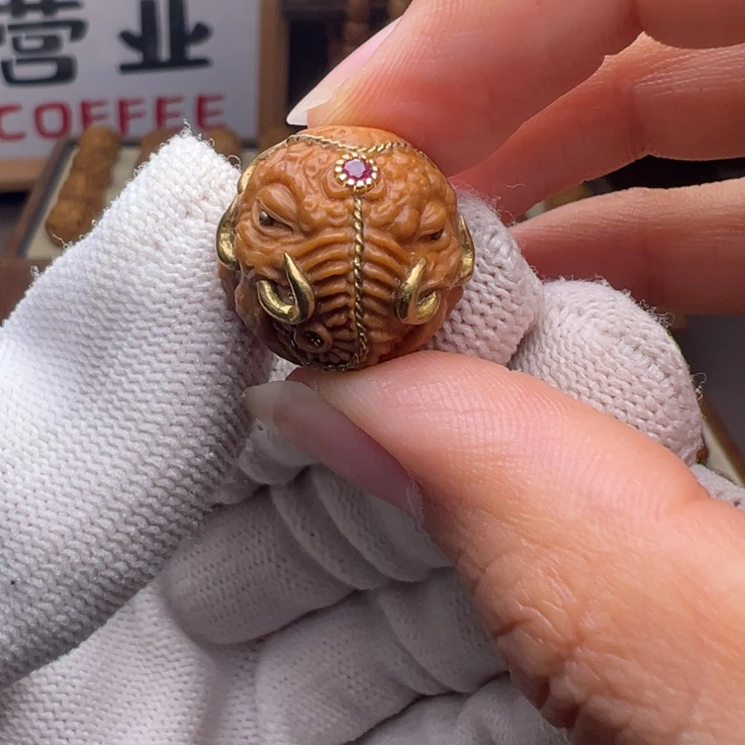 猴头核桃把件镶嵌款象神17➕尺寸全品有正常封口线