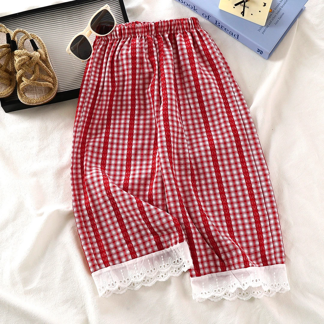 春季新款女童格格流花休闲裤简单时尚大方百搭长裤韩版