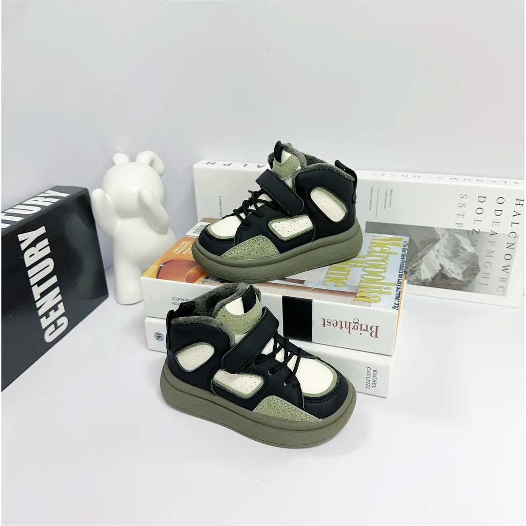 【小胖子专属】36080儿童高帮雪地靴防滑冬季加绒男女童棉靴新款