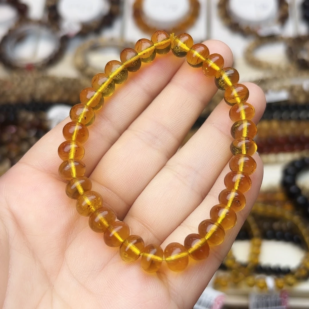 青***蓝琥珀未镶嵌裸石八