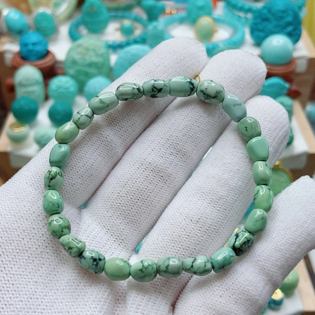 绿松石未镶嵌菜籽黄随型手串