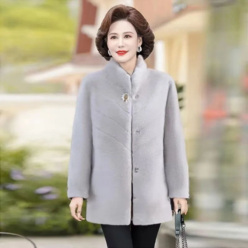 人造皮草 2401款新款外套中长款时尚保暖洋气洋气洋气短款加绒