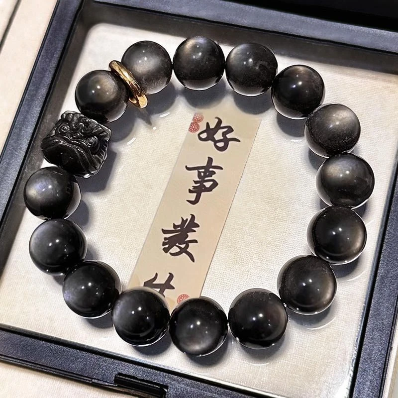 合成金属玻璃手链 瑞狮银情人节礼物情侣手链手串个性学生饰品