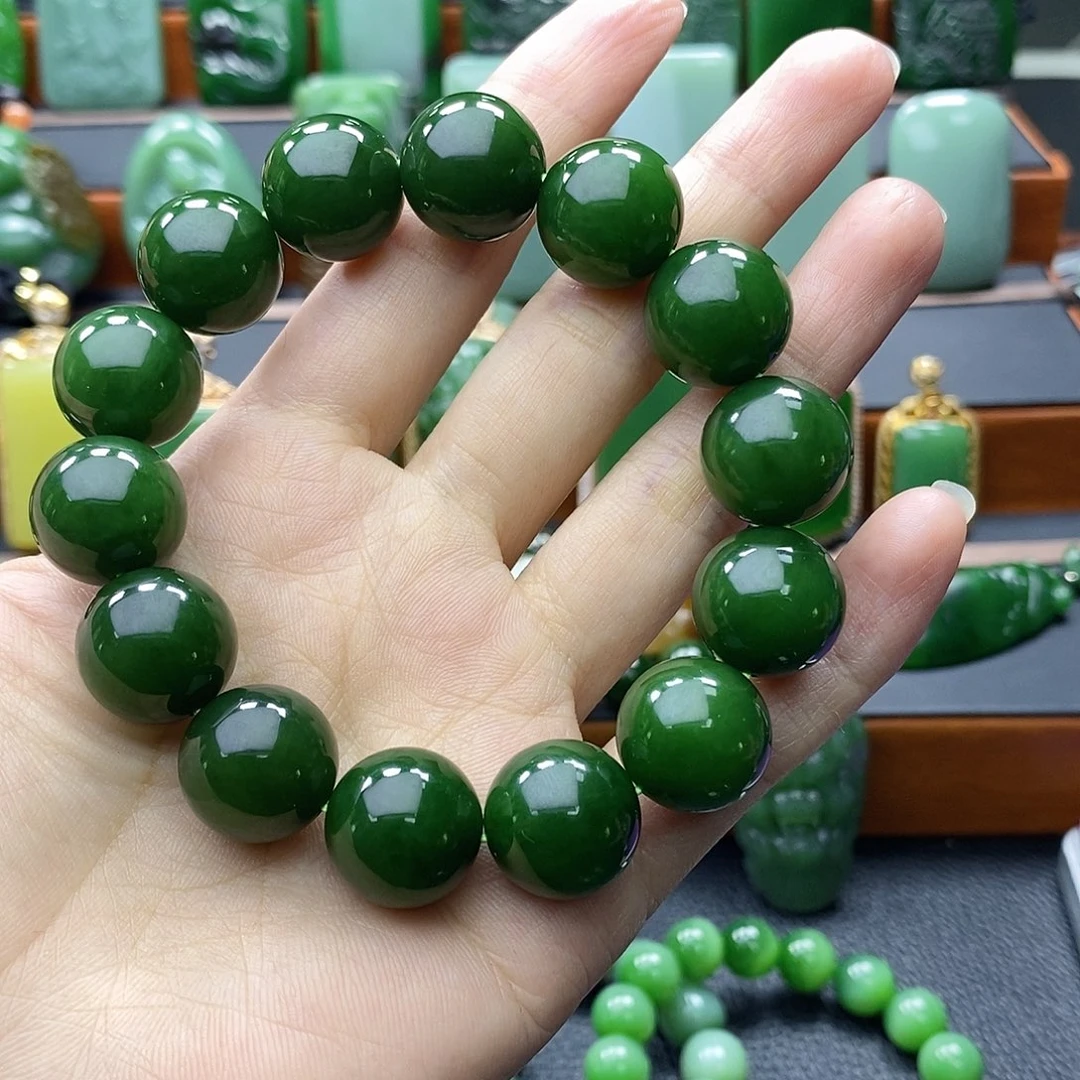 颈饰未镶嵌和田玉（碧玉）浩*哥手串卡16