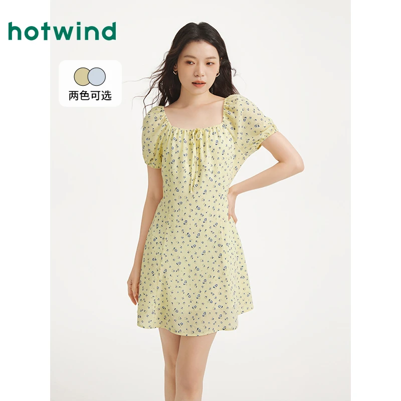 热风2025年夏季新款女士碎花收腰连衣裙F19W25227