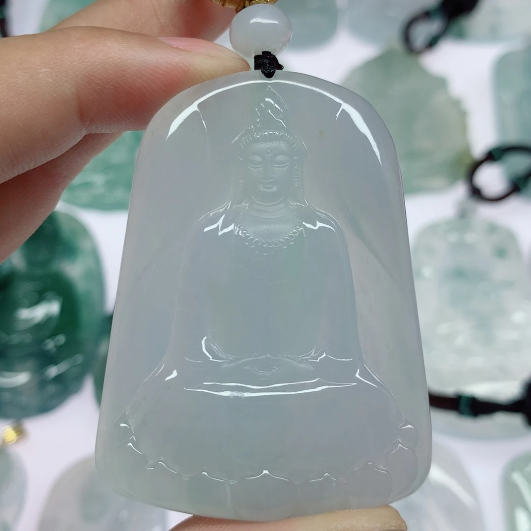 传***量翡翠未镶嵌挂件素衣观音