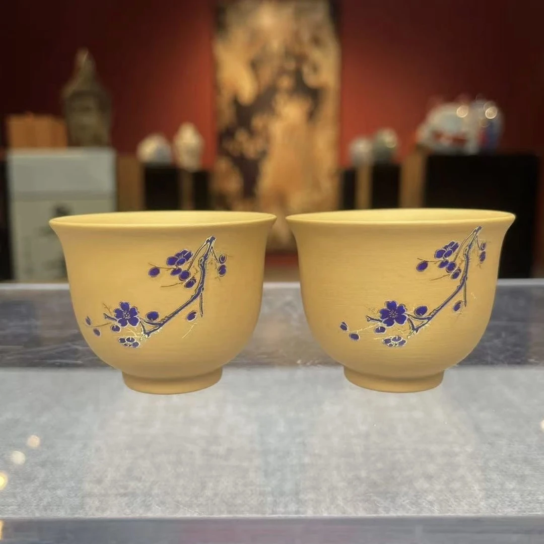 黄金段喜上眉梢变色反口主人杯（两个装）紫千宏