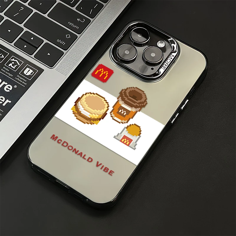 像素汉堡适用苹果16手机壳iphone15防摔14promax创意13/12/11简约