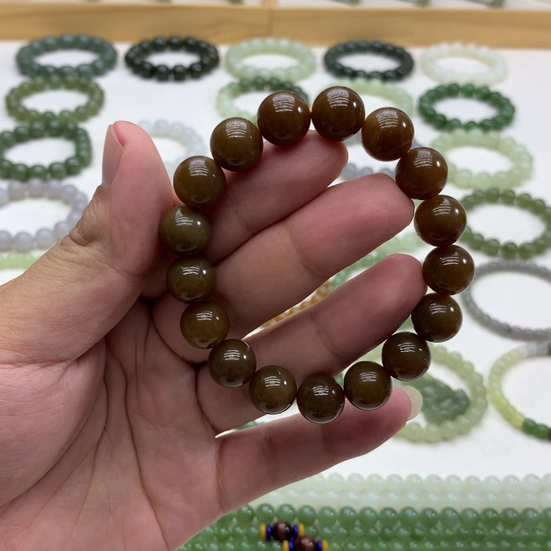 手串未镶嵌和田玉（且末老红糖12）