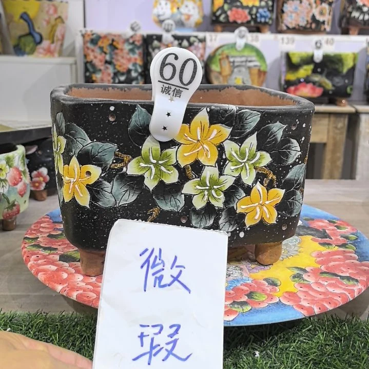 红泥花盆景德镇陶瓷