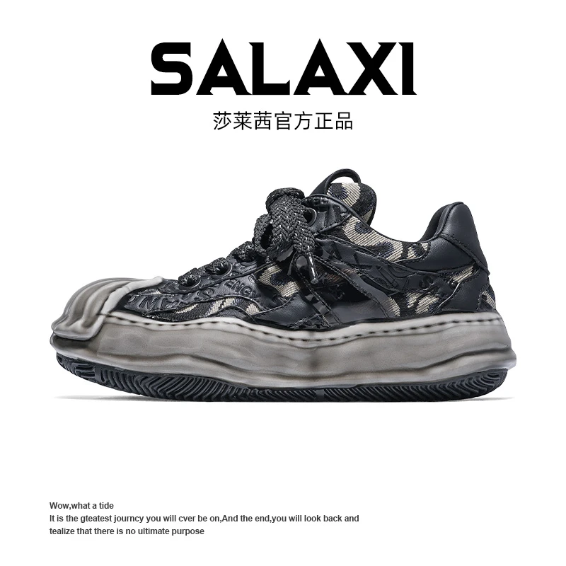 SALAXI【林熙专属】欧若风夏季刺绣溶解潮鞋百搭运动隐形增高户外鞋