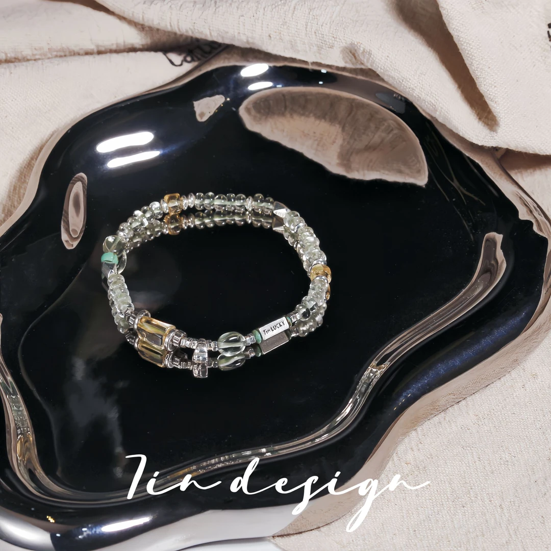 925银手链 7in【青梅】原创小众设计复古手作浅绿清新s925手链